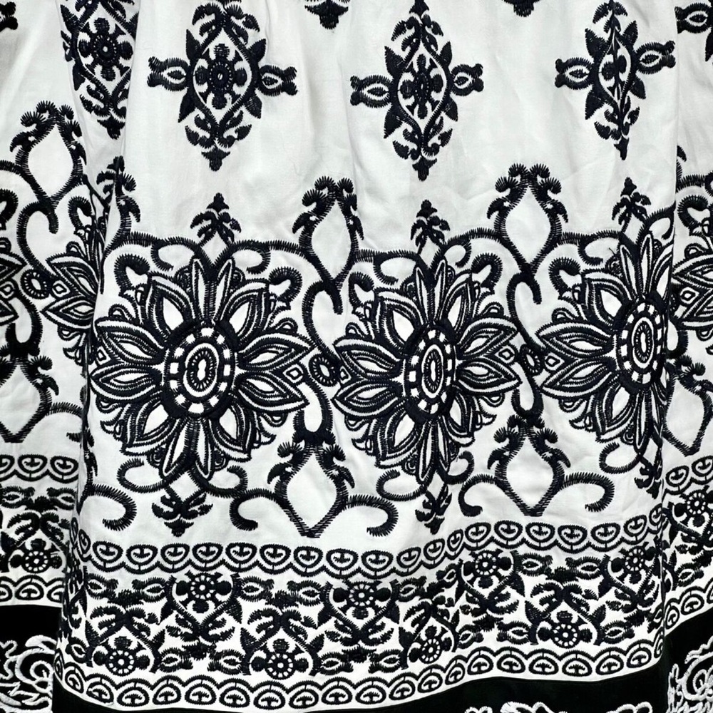 White House Black Market Strapless Dress Embroidered Medallion Print - Picture 2 of 8